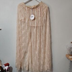 Hayden Cream Lace Maxi Skirt
